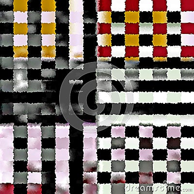 Digital Painting Beautiful Abstract Colorful Chaotic Rectangular Pattern Background Stock Photo