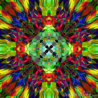 Digital Painting Beautiful Abstract Colorful Floral Mandala Background Stock Photo