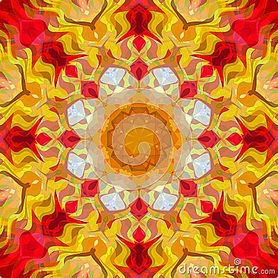 Digital Painting Beautiful Abstract Colorful Floral Mandala Background Stock Photo
