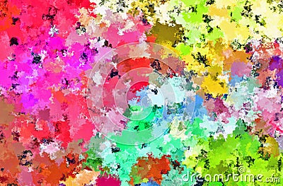 Digital Painting Beautiful Abstract Colorful Flower Fields Background Stock Photo