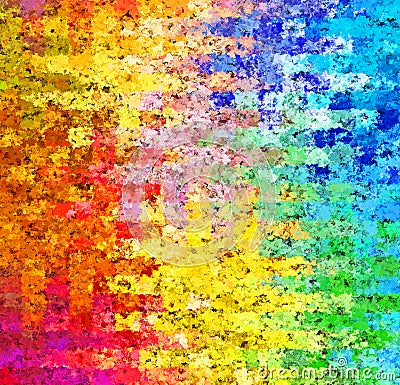 Digital Painting Abstract Spatter Paint Chaotic Rectangular Patterns in Vibrant Pastel Multi-Colors Backgroud Stock Photo