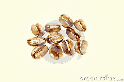 Digital painting Coffee beans in closeup Stock Photo