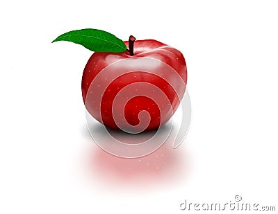 Digital painting of healthy, fresh, tasty and vibrant apple Stock Photo