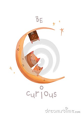 Be Curious - an inspiring image for kids Stock Photo