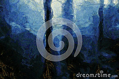 Surreal dark forest Stock Photo