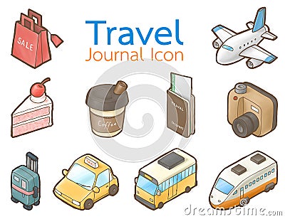 A digital painting of Travel Journal Icon in isometric raster 3D illustration Cartoon Illustration