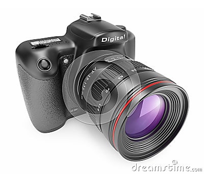 Digital photo camera. 3D Icon Stock Photo