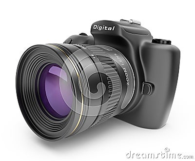 Digital photo camera. 3D Icon Stock Photo