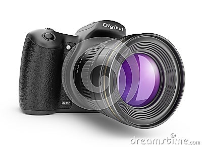 Digital photo camera. 3D Icon isolated Stock Photo