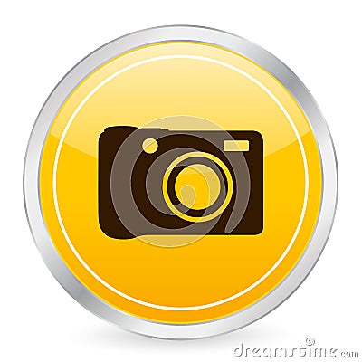 Digital photo yellow circle ic Vector Illustration