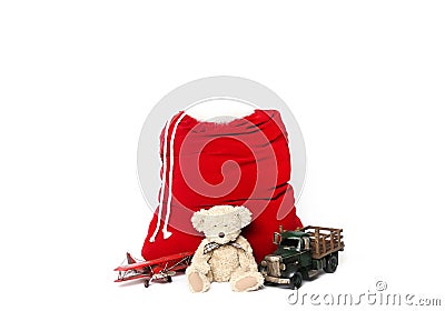 Digital Photography Background Of Isolated Santa Christmas Holiday Bag Stock Photo