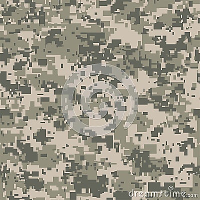 Digital pixel camouflage seamless pattern for your design. Vector Texture Vector Illustration