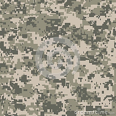 Digital pixel camouflage seamless pattern for your design. Vector Texture Vector Illustration