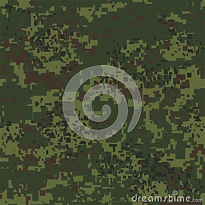 Digital pixel camouflage seamless pattern for your design. Vector Texture Vector Illustration