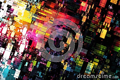 Digital pixelation abstract effect on a modern background. Generative AI Stock Photo