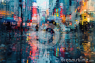 Digital pixelation abstract effect on a modern background. Generative AI Stock Photo