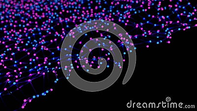 Digital plexus wave triangulation shapes, Abstract Polygon background computer networks Stock Photo