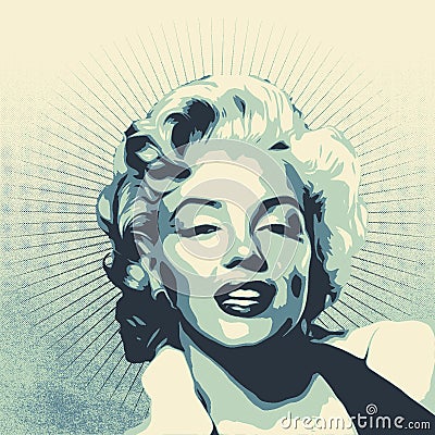 Digital portrait of Marylin Monroe Editorial Stock Photo