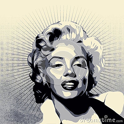 Digital portrait of Marylin Monroe Editorial Stock Photo