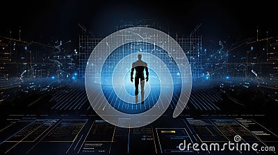 digital poster futuristic background Cartoon Illustration