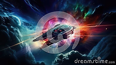 digital poster futuristic background Cartoon Illustration