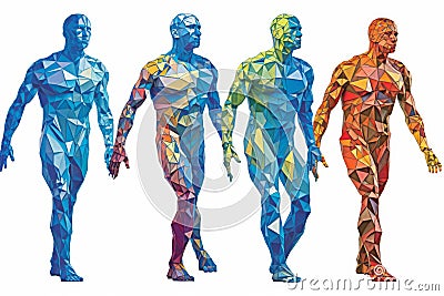digital print in the style of fragmented abstract man artwork generative AI Stock Photo