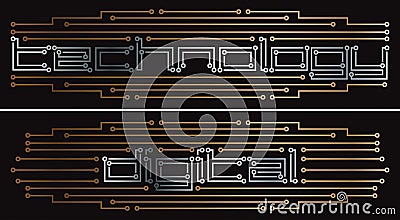 Digital printed circuit Vector Illustration