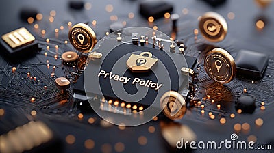 Digital privacy protected with Generative AI security protocols Illustration Stock Photo
