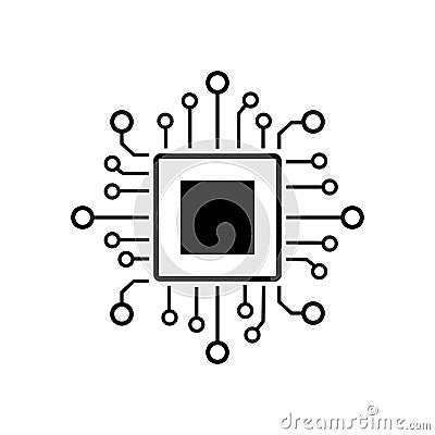 Digital processor chip vector icon Template for your design Vector Illustration