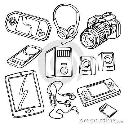 Digital Products Collection Stock Photo