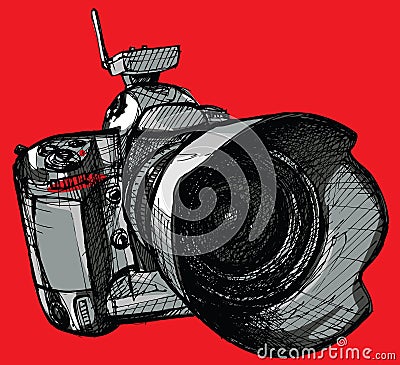 Digital professional camera Vector Illustration