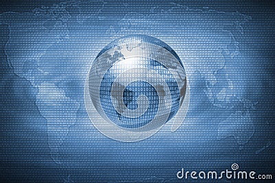 Digital readout flows over Earth abstract Stock Photo