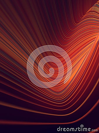 Digital red colored lines abstract background. 3d rendering Stock Photo