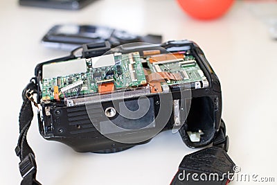 Digital Reflex camera repair Stock Photo