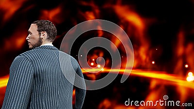 Digital Rendering Male Suit Motion Background Stock Photo