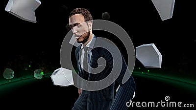 Digital Rendering Male Suit Motion Background Stock Photo