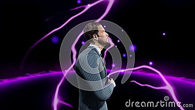 Digital Rendering Male Suit Motion Background Stock Photo