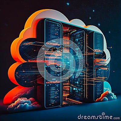 digital repository of big data technologies, generative AI Stock Photo