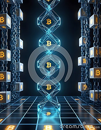 Ethereal Blockchain Concept AI Generative Stock Photo