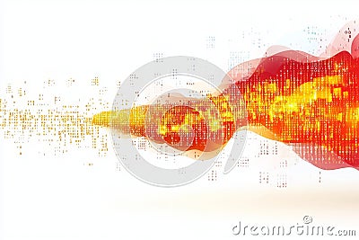 Digital representation of a firewall filled with binary code, perfect for tech-related designs. Stock Photo