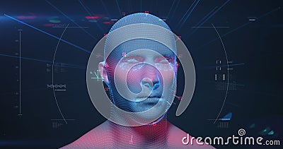 A digital representation of a human head signifies advanced technology Stock Photo