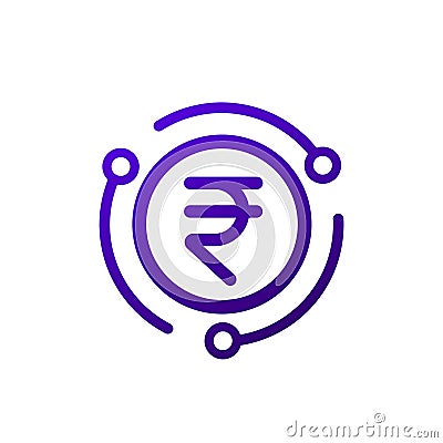 digital rupee, eINR icon, indian currency vector Vector Illustration