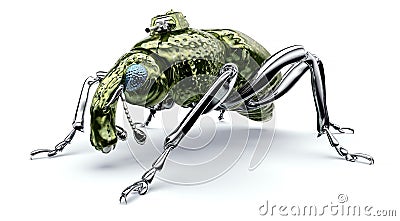 Digital safety concept electronic computer bug isolated Cartoon Illustration