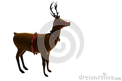 Digital santas reindeer with bells Stock Photo