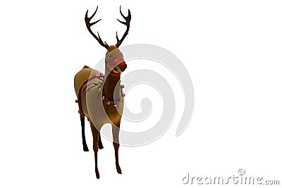 Digital santas reindeer with bells Stock Photo