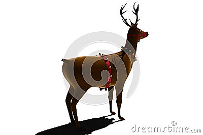 Digital santas reindeer with bells Stock Photo
