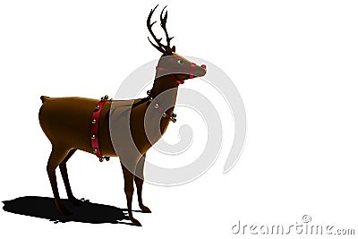 Digital santas reindeer with bells Stock Photo