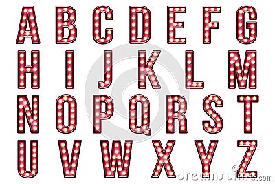 Digital Scrapbook Alphabet Burlesque Marquee Stock Photo