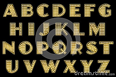 Digital Scrapbook Alphabet Vaudeville Marquee Stock Photo