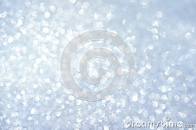 Silver mettalic blurred background with light blue toning Stock Photo